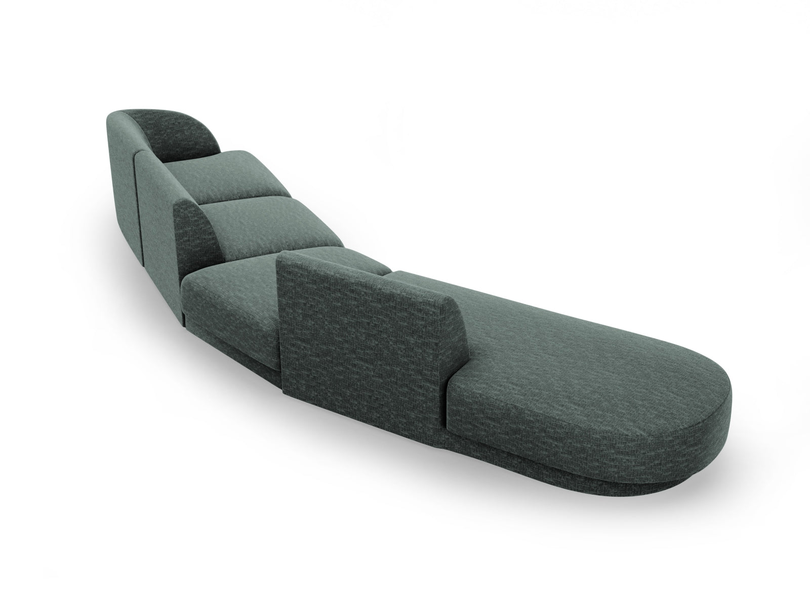 Miley Modulares Sofa links 5 Sitzer in Petrol präsentiert im Onlineshop von KAQTU Design AG. L-Sofa links ist von Micadoni