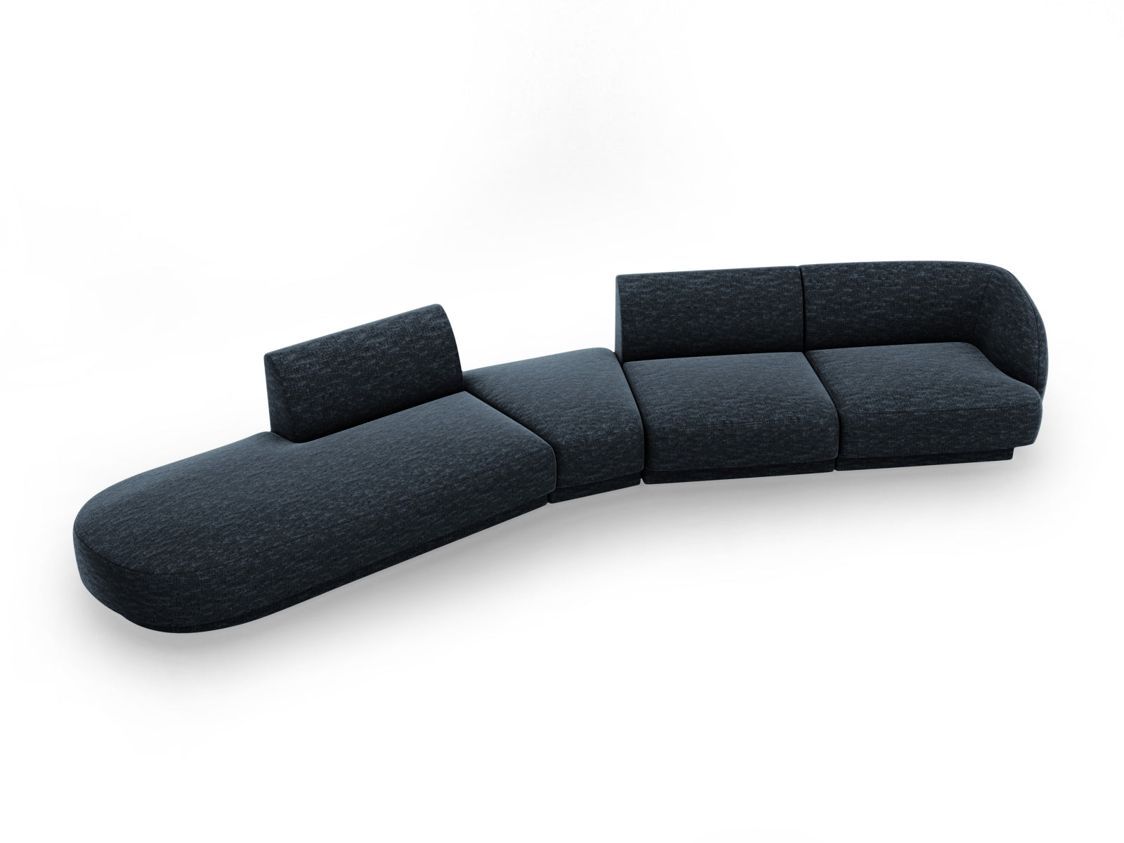 Miley Modulares Sofa links 5 Sitzer in Royal Blue präsentiert im Onlineshop von KAQTU Design AG. L-Sofa links ist von Micadoni