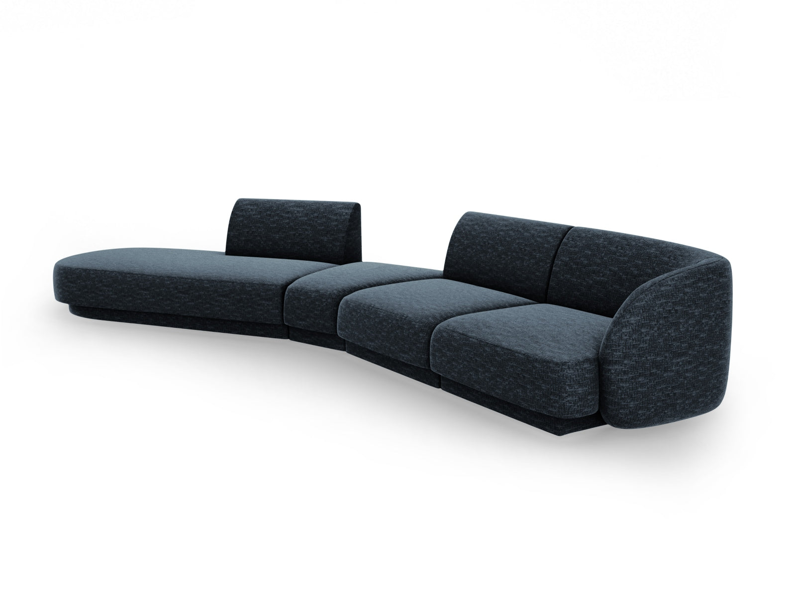 Miley Modulares Sofa links 5 Sitzer in Royal Blue präsentiert im Onlineshop von KAQTU Design AG. L-Sofa links ist von Micadoni