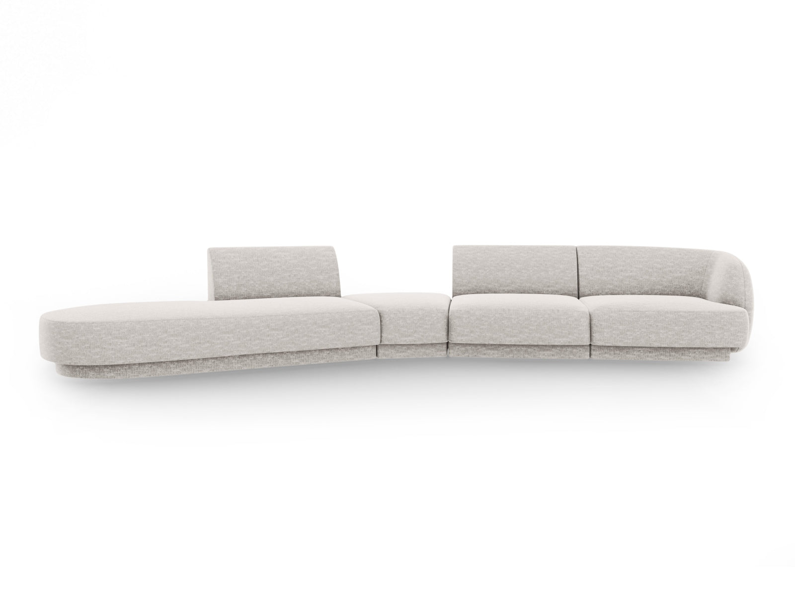 Miley Modulares Sofa links 5 Sitzer in Light Grey präsentiert im Onlineshop von KAQTU Design AG. L-Sofa links ist von Micadoni