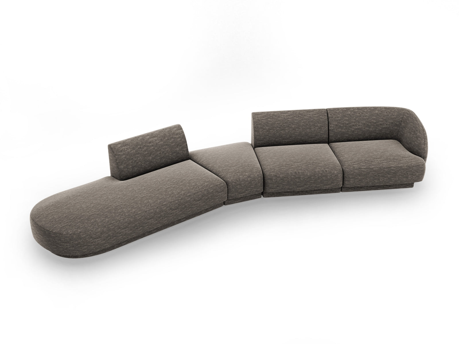 Miley Modulares Sofa links 5 Sitzer in Grey präsentiert im Onlineshop von KAQTU Design AG. L-Sofa links ist von Micadoni