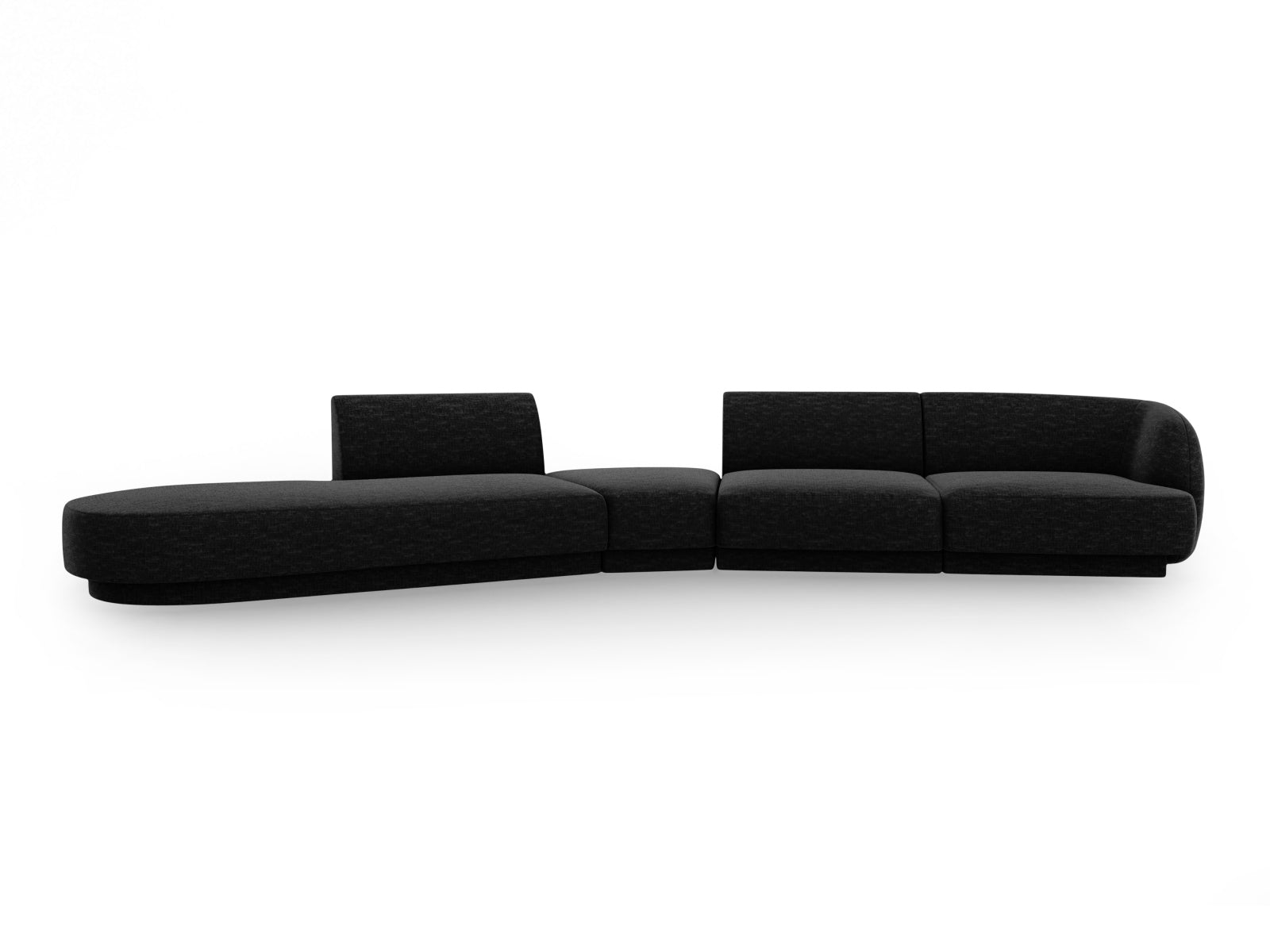 Miley Modulares Sofa links 5 Sitzer in Black präsentiert im Onlineshop von KAQTU Design AG. L-Sofa links ist von Micadoni