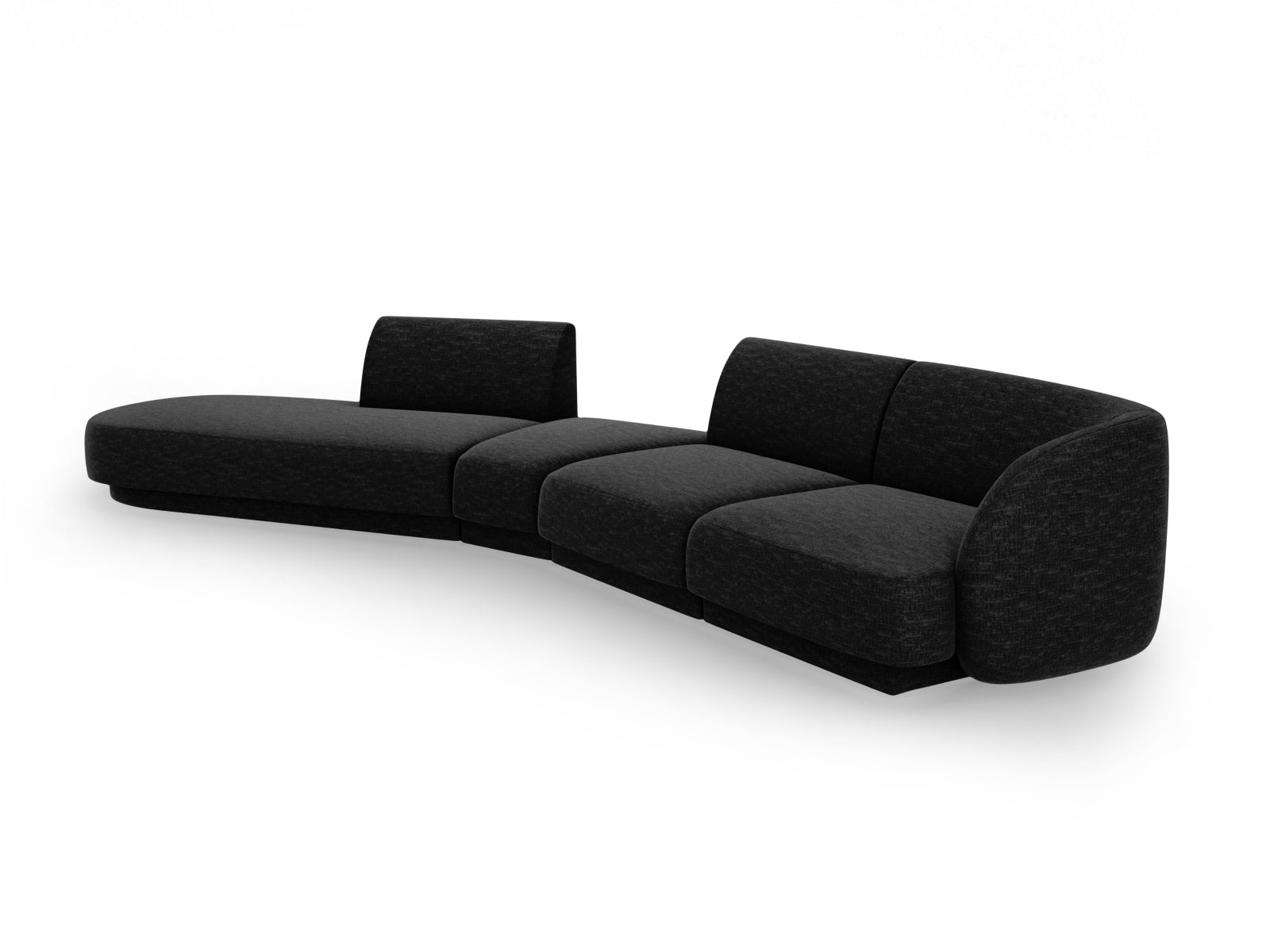 Miley Modulares Sofa links 5 Sitzer in Black präsentiert im Onlineshop von KAQTU Design AG. L-Sofa links ist von Micadoni
