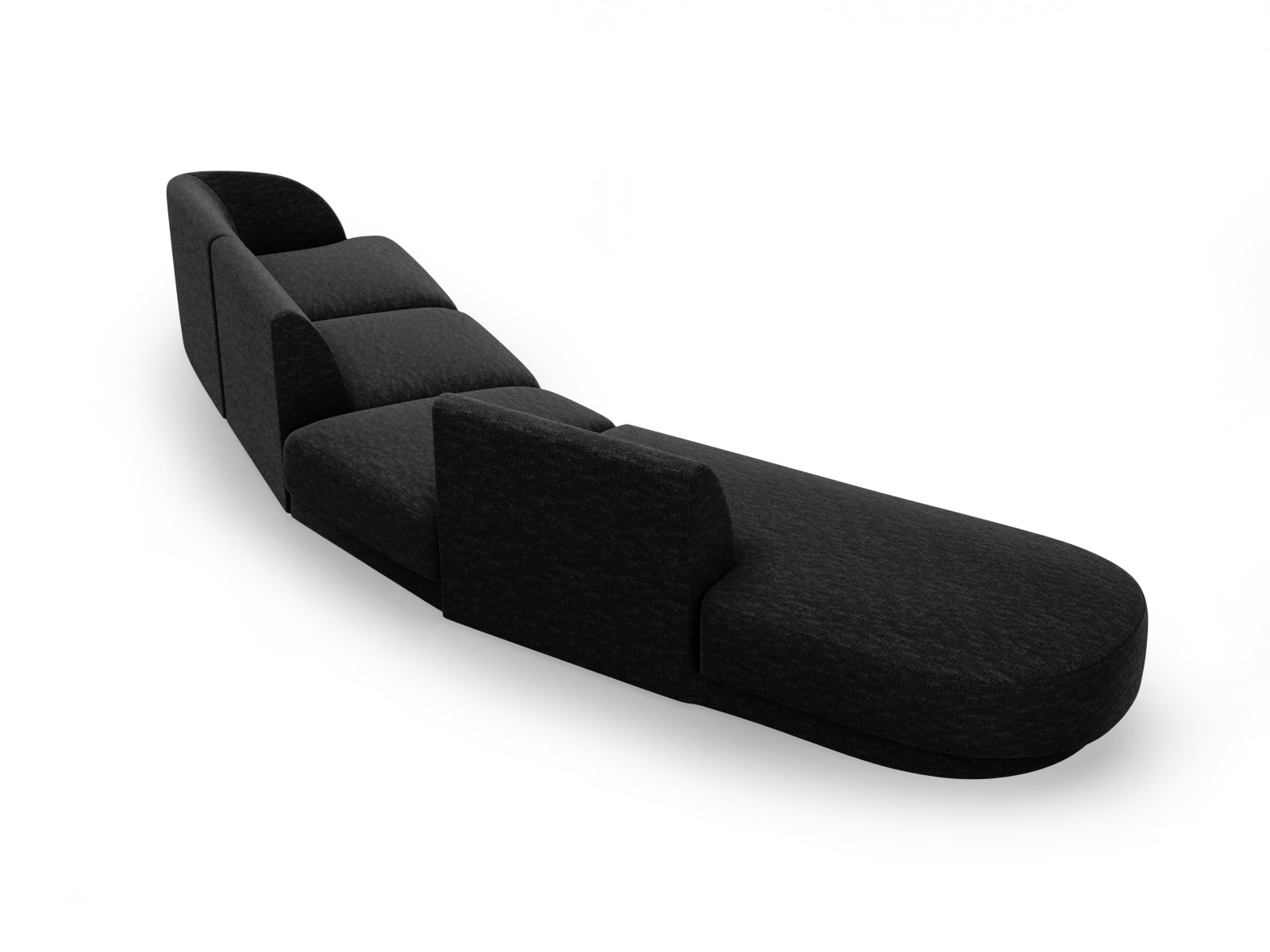 Miley Modulares Sofa links 5 Sitzer in Black präsentiert im Onlineshop von KAQTU Design AG. L-Sofa links ist von Micadoni