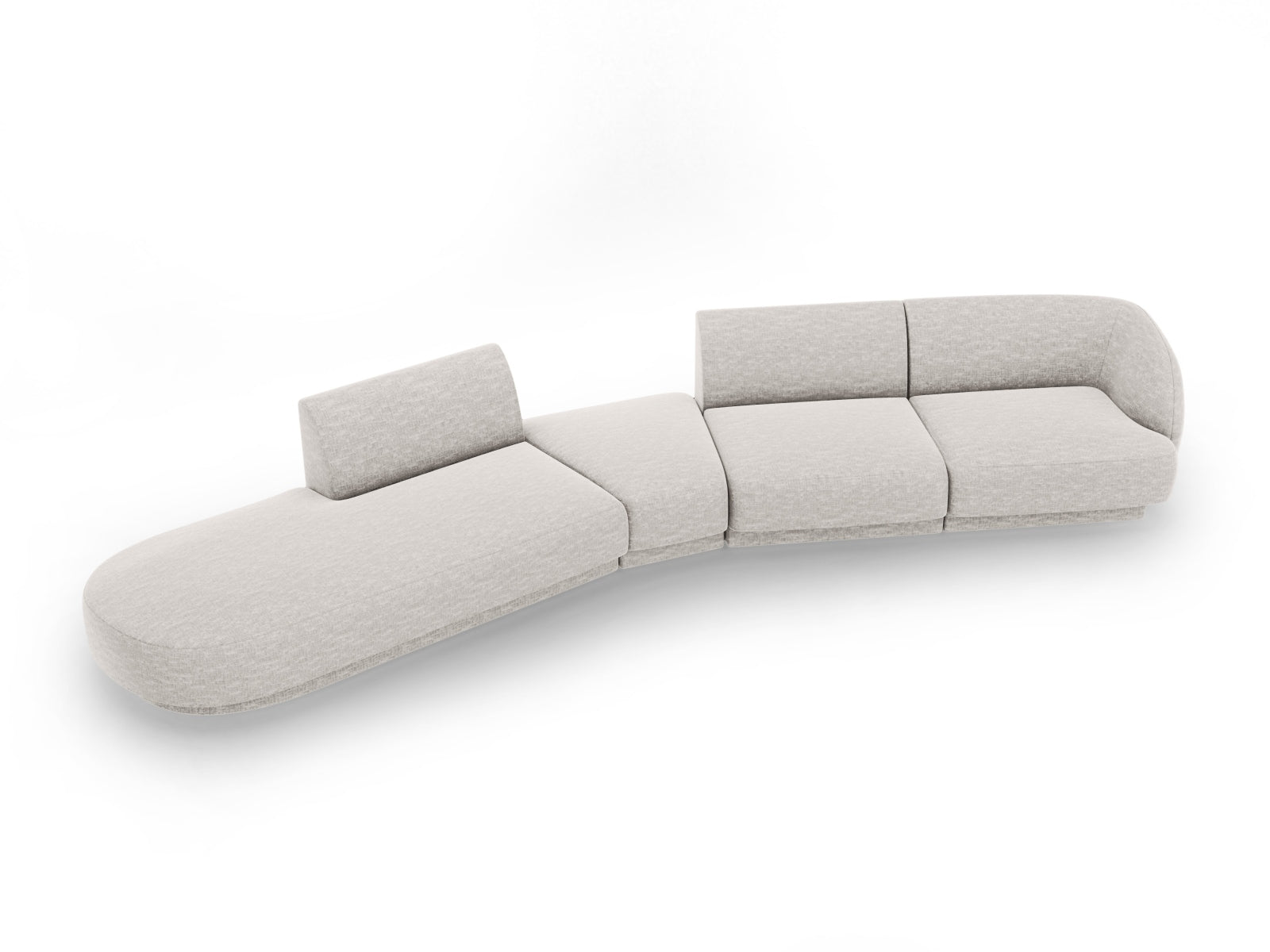 Miley Modulares Sofa links 5 Sitzer in Silver präsentiert im Onlineshop von KAQTU Design AG. L-Sofa links ist von Micadoni