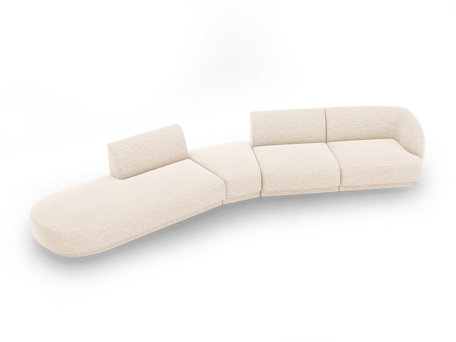Miley Modulares Sofa links 5 Sitzer in Ivory präsentiert im Onlineshop von KAQTU Design AG. L-Sofa links ist von Micadoni
