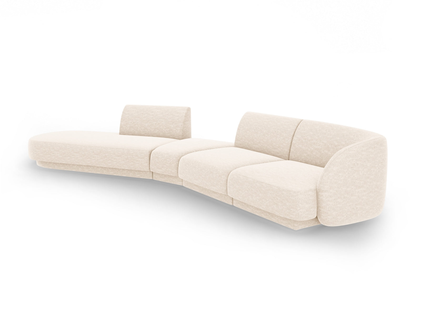 Miley Modulares Sofa links 5 Sitzer in Ivory präsentiert im Onlineshop von KAQTU Design AG. L-Sofa links ist von Micadoni