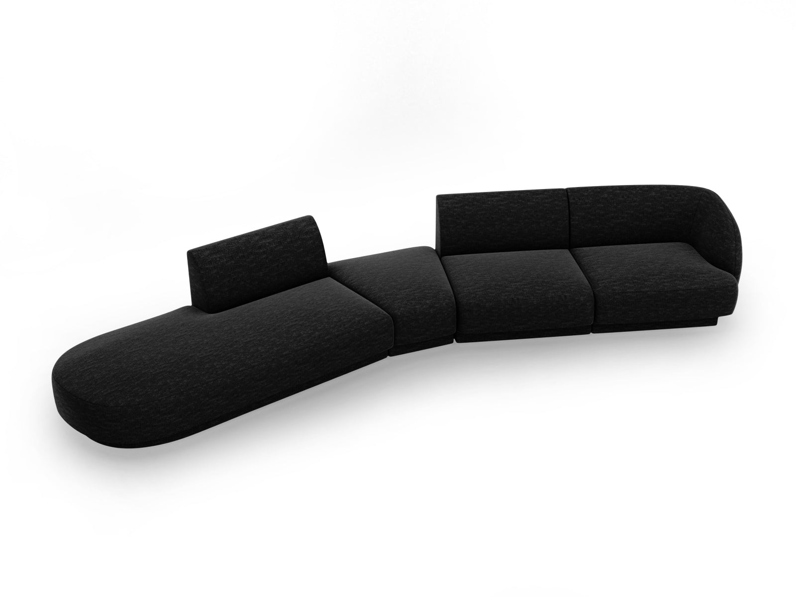 Miley Modulares Sofa links 5 Sitzer in Anthracite präsentiert im Onlineshop von KAQTU Design AG. L-Sofa links ist von Micadoni