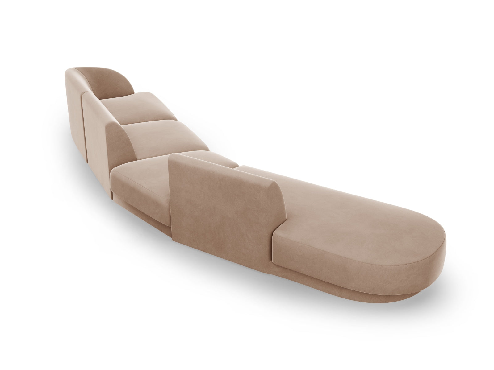 Miley Velour modulares Sofa links 5 Sitzer in Cappuccino präsentiert im Onlineshop von KAQTU Design AG. L-Sofa links ist von Micadoni