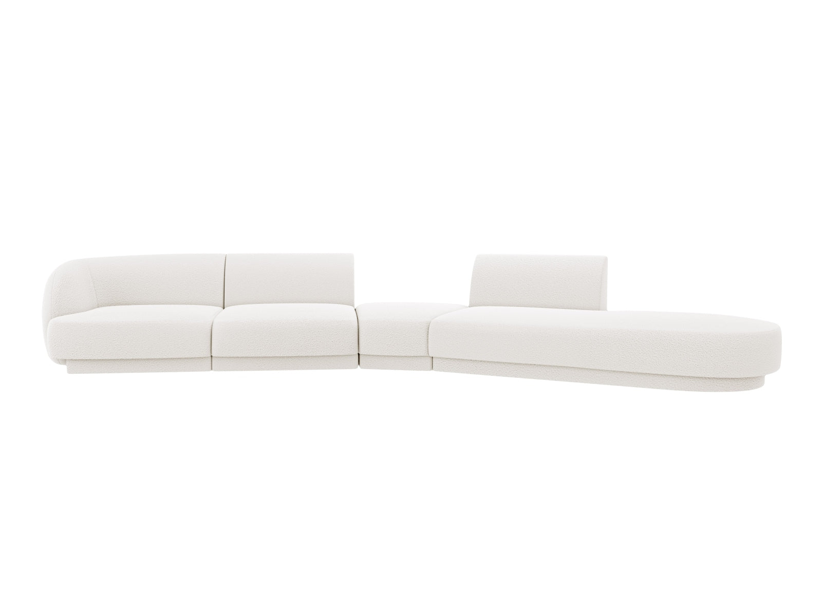 Miley Modulares Sofa rechts 5 Sitzer in White präsentiert im Onlineshop von KAQTU Design AG. L-Sofa rechts ist von Micadoni