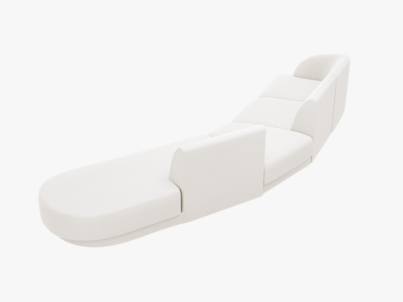 Miley Modulares Sofa rechts 5 Sitzer in White präsentiert im Onlineshop von KAQTU Design AG. L-Sofa rechts ist von Micadoni
