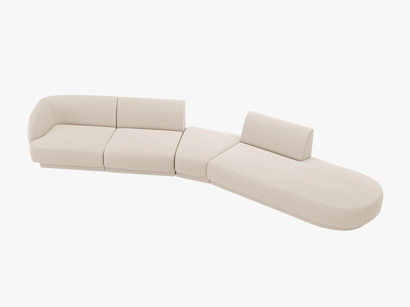 Miley Modulares Sofa rechts 5 Sitzer in Beige präsentiert im Onlineshop von KAQTU Design AG. L-Sofa rechts ist von Micadoni