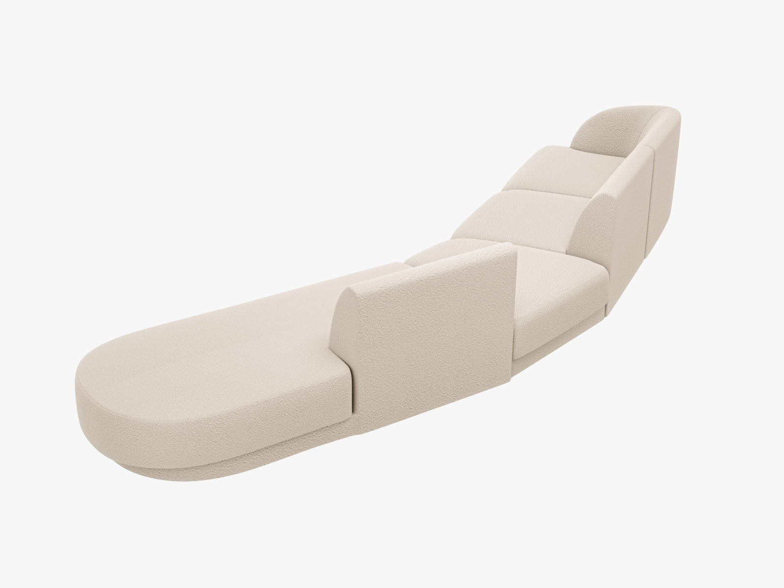Miley Modulares Sofa rechts 5 Sitzer in Beige präsentiert im Onlineshop von KAQTU Design AG. L-Sofa rechts ist von Micadoni