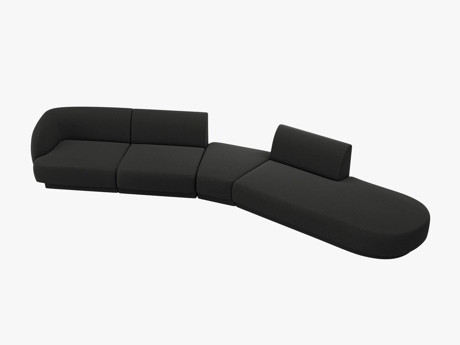 Miley Modulares Sofa rechts 5 Sitzer in Black präsentiert im Onlineshop von KAQTU Design AG. L-Sofa rechts ist von Micadoni