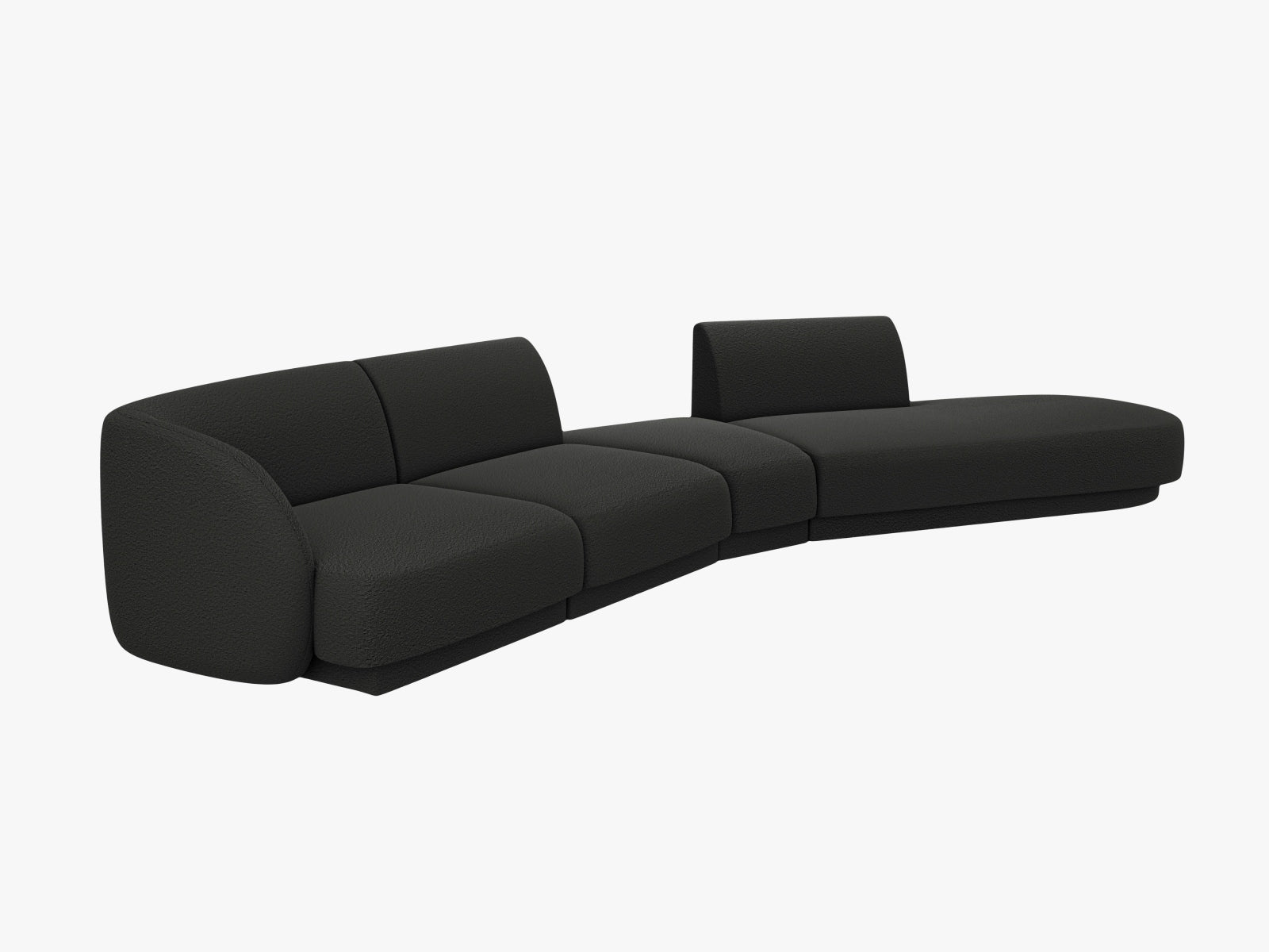 Miley Modulares Sofa rechts 5 Sitzer in Black präsentiert im Onlineshop von KAQTU Design AG. L-Sofa rechts ist von Micadoni