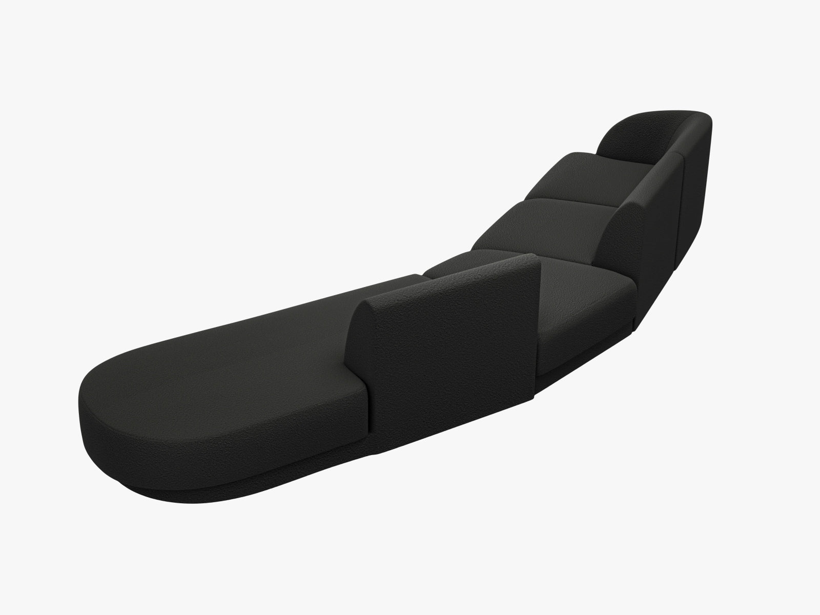 Miley Modulares Sofa rechts 5 Sitzer in Black präsentiert im Onlineshop von KAQTU Design AG. L-Sofa rechts ist von Micadoni
