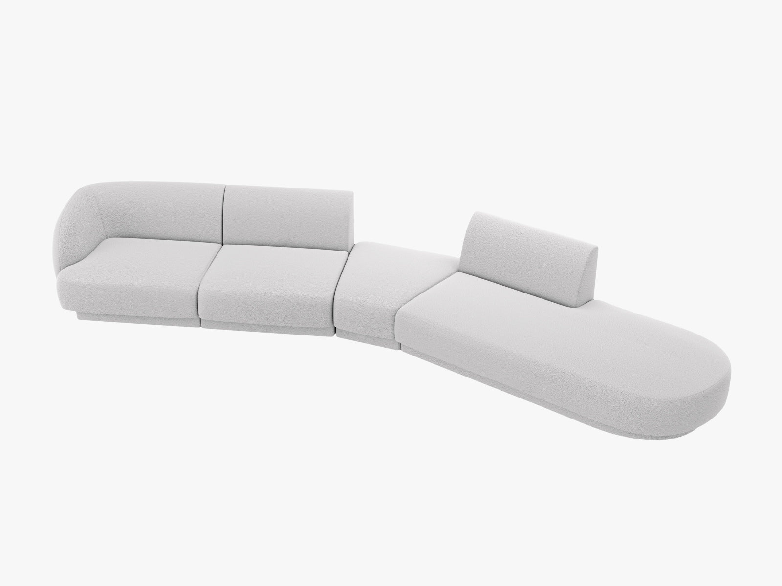 Miley Modulares Sofa rechts 5 Sitzer in Light Grey präsentiert im Onlineshop von KAQTU Design AG. L-Sofa rechts ist von Micadoni