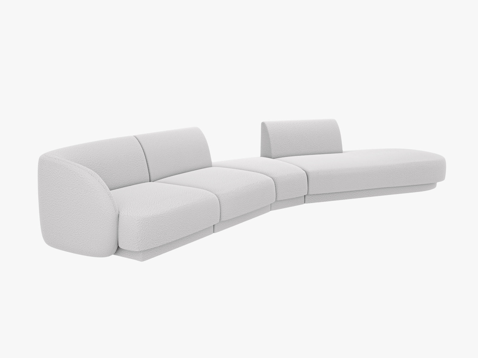Miley Modulares Sofa rechts 5 Sitzer in Light Grey präsentiert im Onlineshop von KAQTU Design AG. L-Sofa rechts ist von Micadoni
