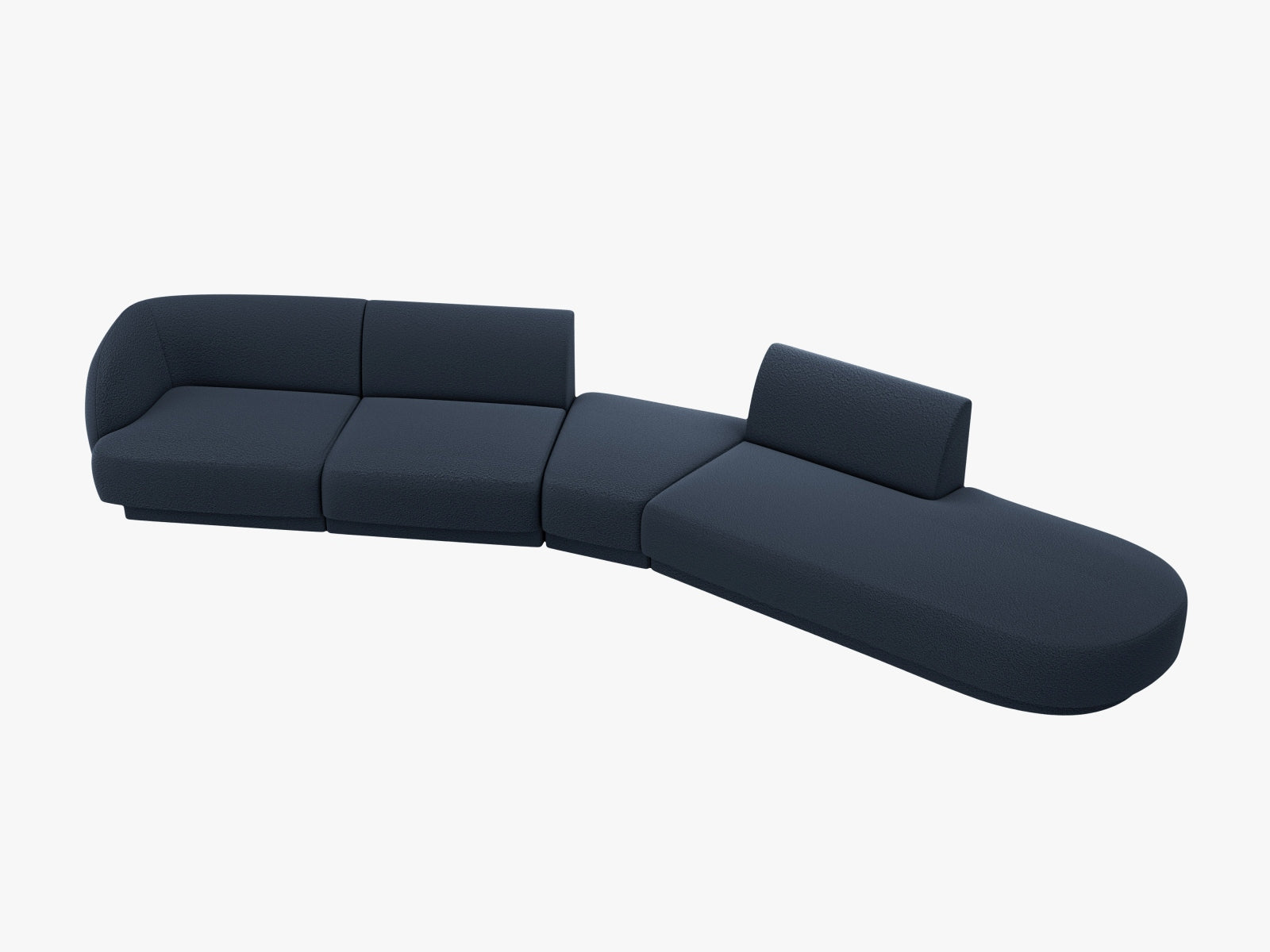 Miley Modulares Sofa rechts 5 Sitzer in Dark Blue präsentiert im Onlineshop von KAQTU Design AG. L-Sofa rechts ist von Micadoni