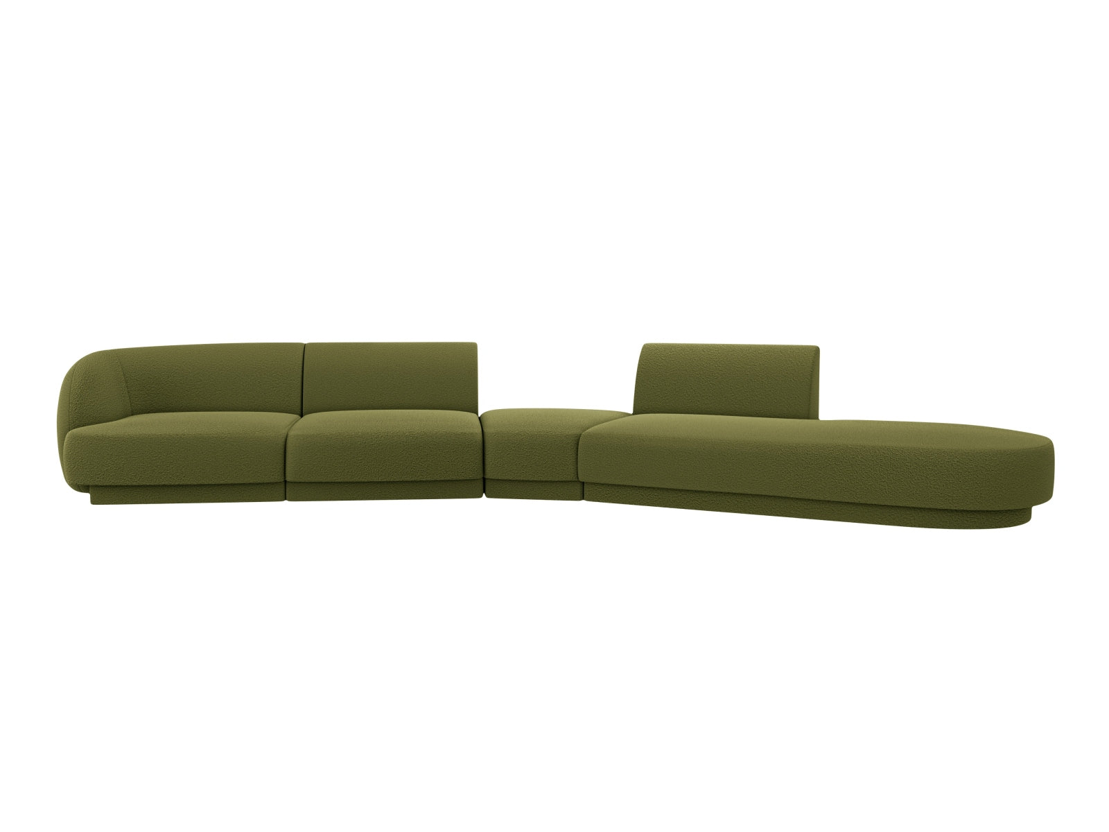 Miley Modulares Sofa rechts 5 Sitzer in Dark Olive Green präsentiert im Onlineshop von KAQTU Design AG. L-Sofa rechts ist von Micadoni