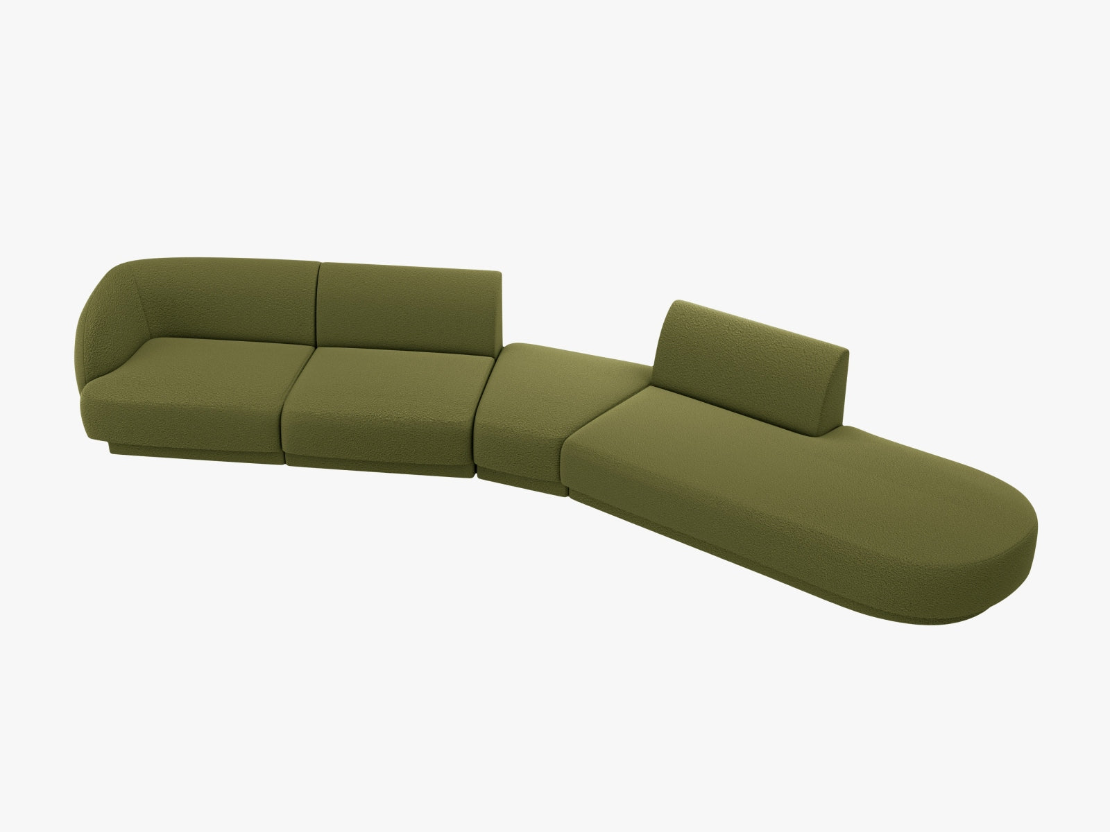 Miley Modulares Sofa rechts 5 Sitzer in Dark Olive Green präsentiert im Onlineshop von KAQTU Design AG. L-Sofa rechts ist von Micadoni