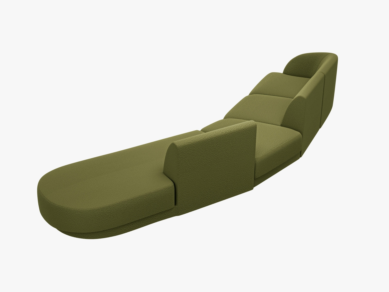 Miley Modulares Sofa rechts 5 Sitzer in Dark Olive Green präsentiert im Onlineshop von KAQTU Design AG. L-Sofa rechts ist von Micadoni