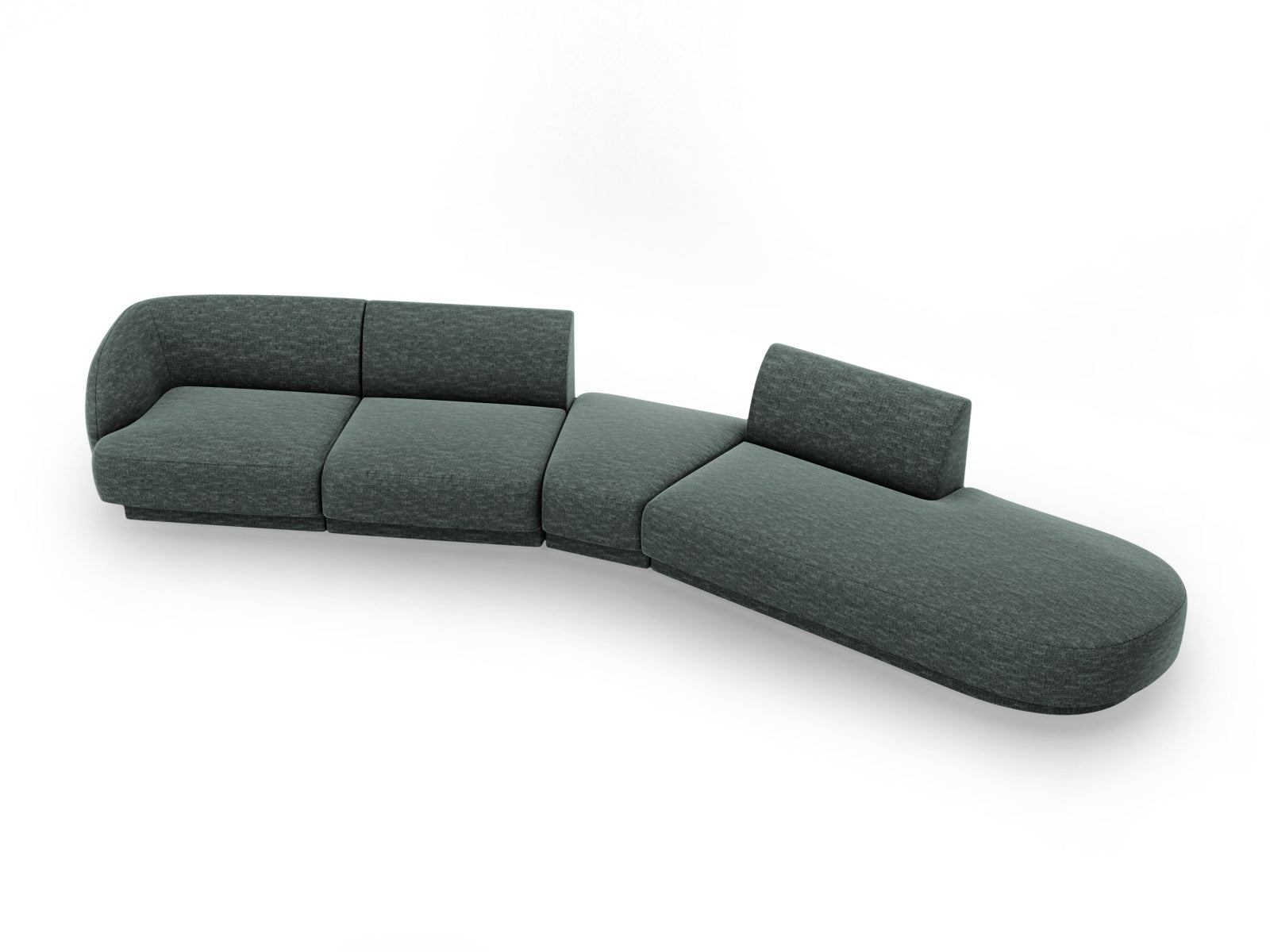 Miley Modulares Sofa rechts 5 Sitzer in Petrol präsentiert im Onlineshop von KAQTU Design AG. L-Sofa rechts ist von Micadoni