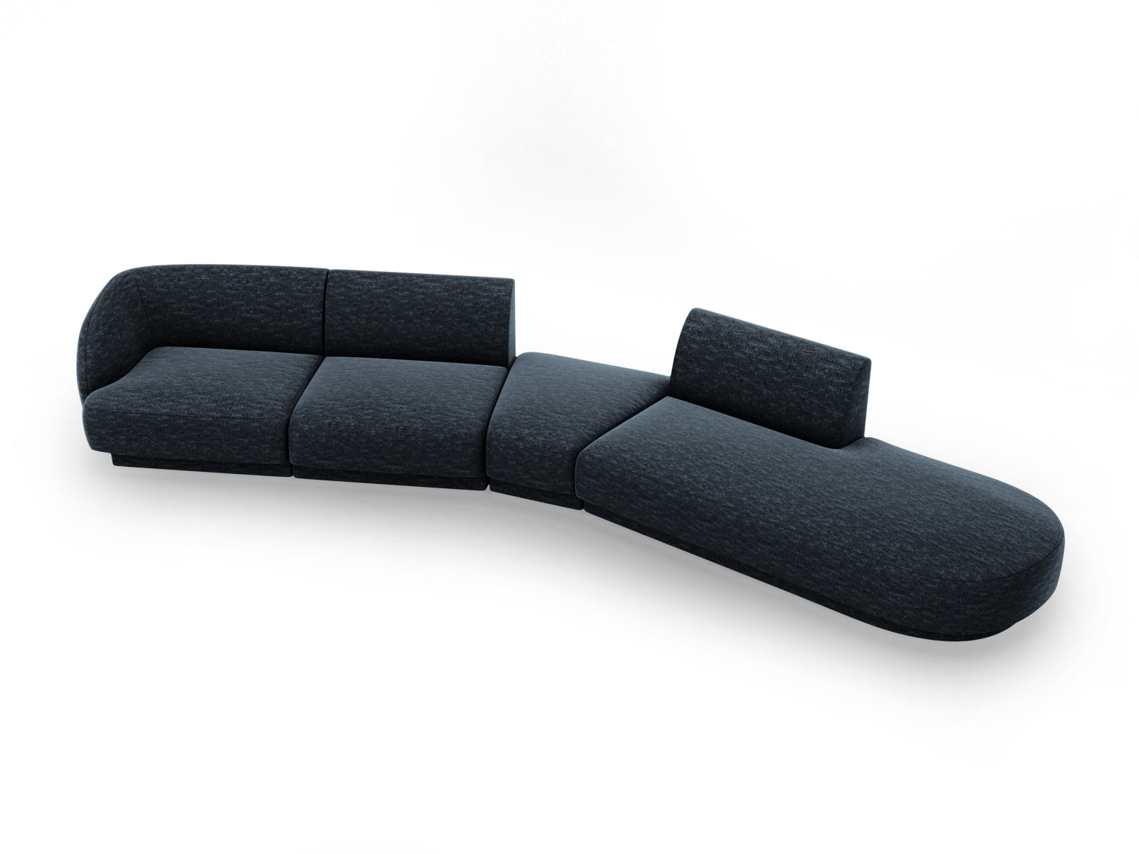 Miley Modulares Sofa rechts 5 Sitzer in Royal Blue präsentiert im Onlineshop von KAQTU Design AG. L-Sofa rechts ist von Micadoni