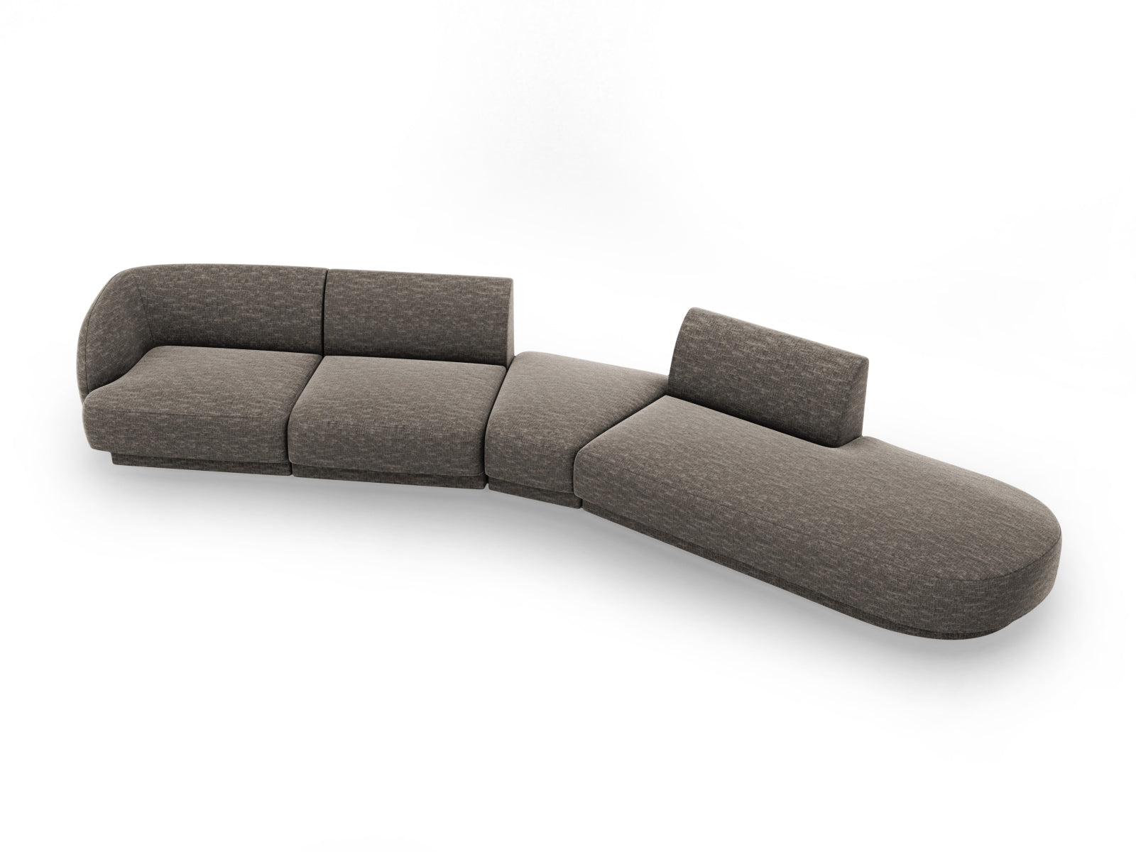 Miley Modulares Sofa rechts 5 Sitzer in Grey präsentiert im Onlineshop von KAQTU Design AG. L-Sofa rechts ist von Micadoni