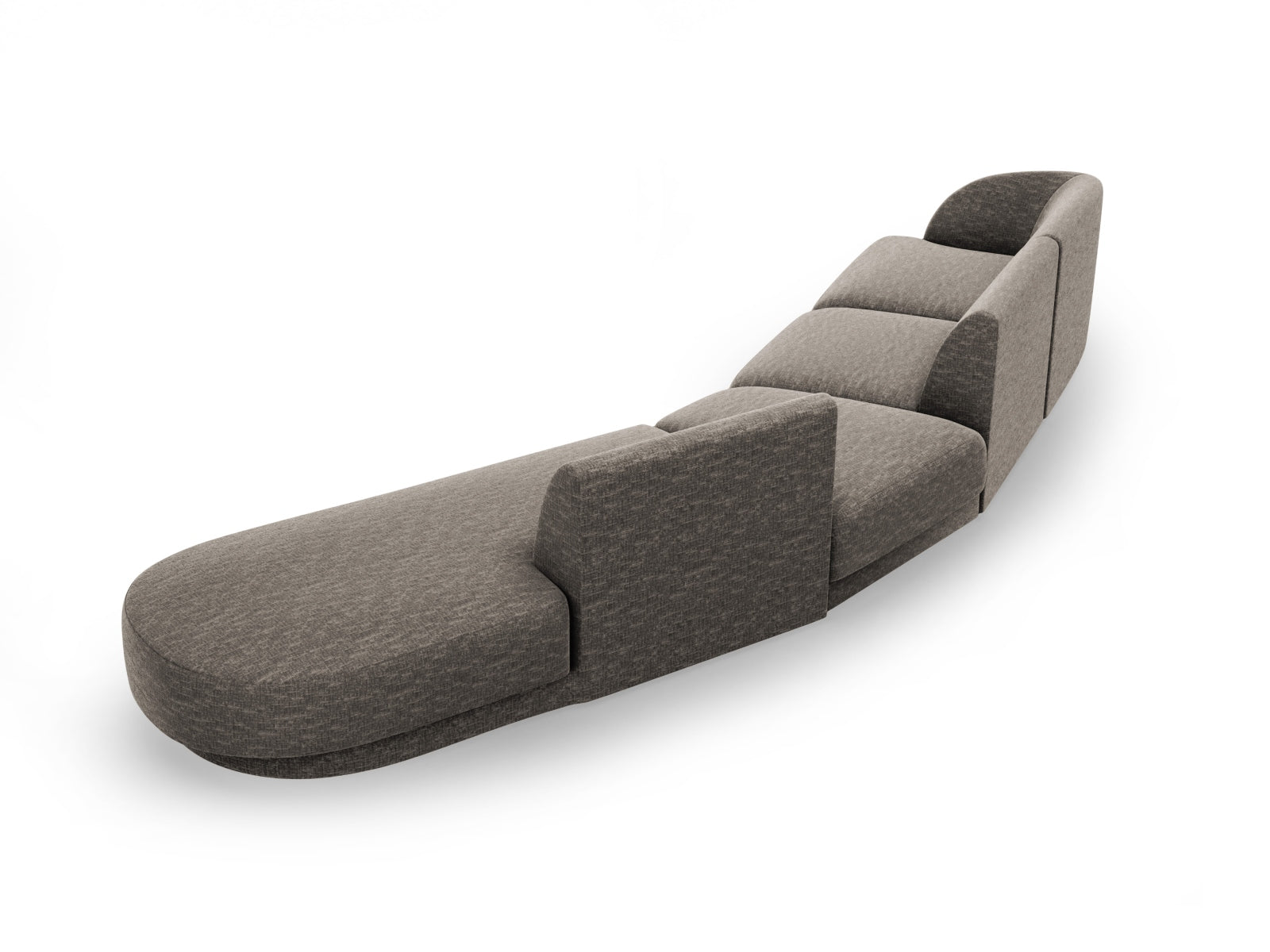 Miley Modulares Sofa rechts 5 Sitzer in Grey präsentiert im Onlineshop von KAQTU Design AG. L-Sofa rechts ist von Micadoni