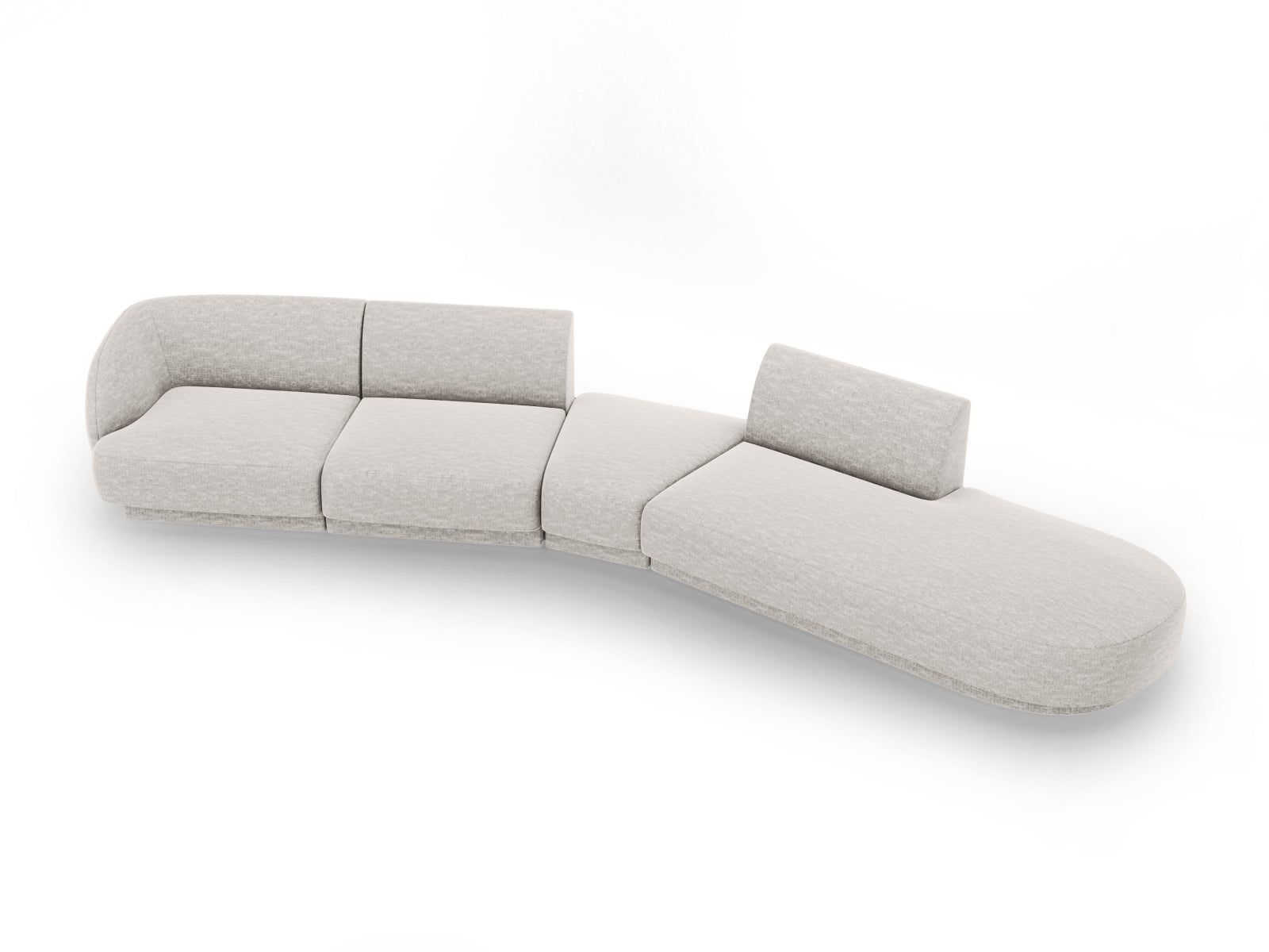 Miley Modulares Sofa rechts 5 Sitzer in Silver präsentiert im Onlineshop von KAQTU Design AG. L-Sofa rechts ist von Micadoni