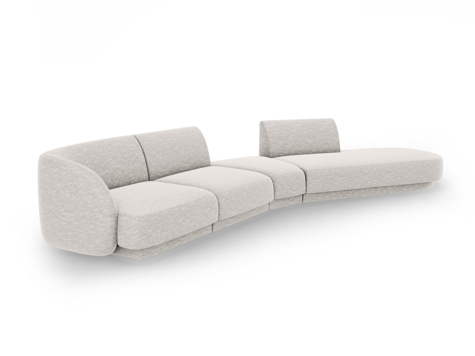 Miley Modulares Sofa rechts 5 Sitzer in Silver präsentiert im Onlineshop von KAQTU Design AG. L-Sofa rechts ist von Micadoni