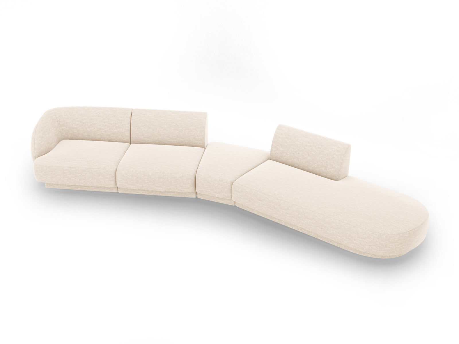 Miley Modulares Sofa rechts 5 Sitzer in Ivory präsentiert im Onlineshop von KAQTU Design AG. L-Sofa rechts ist von Micadoni