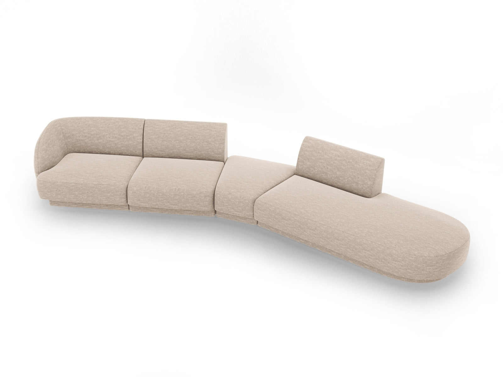 Miley Modulares Sofa rechts 5 Sitzer in Beige präsentiert im Onlineshop von KAQTU Design AG. L-Sofa rechts ist von Micadoni