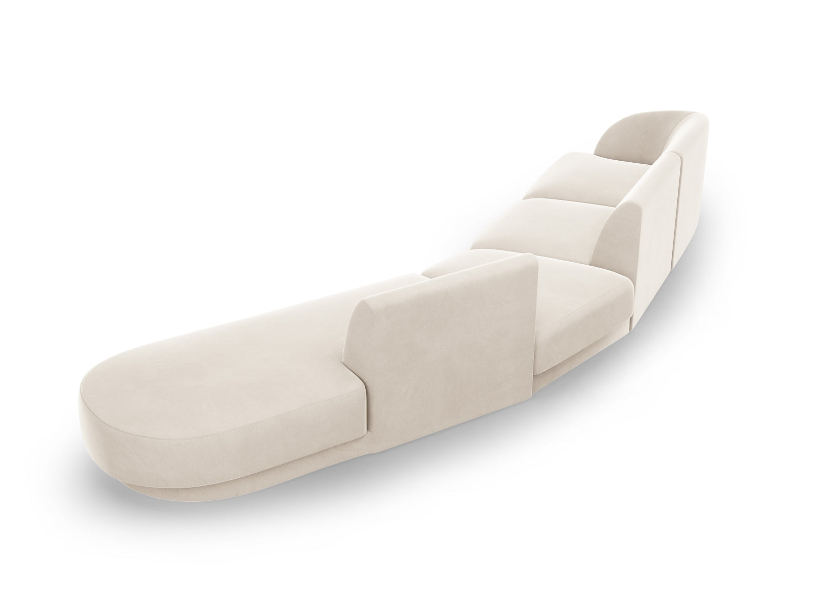 Miley Velour modulares Sofa rechts 5 Sitzer in Light Beige präsentiert im Onlineshop von KAQTU Design AG. L-Sofa rechts ist von Micadoni