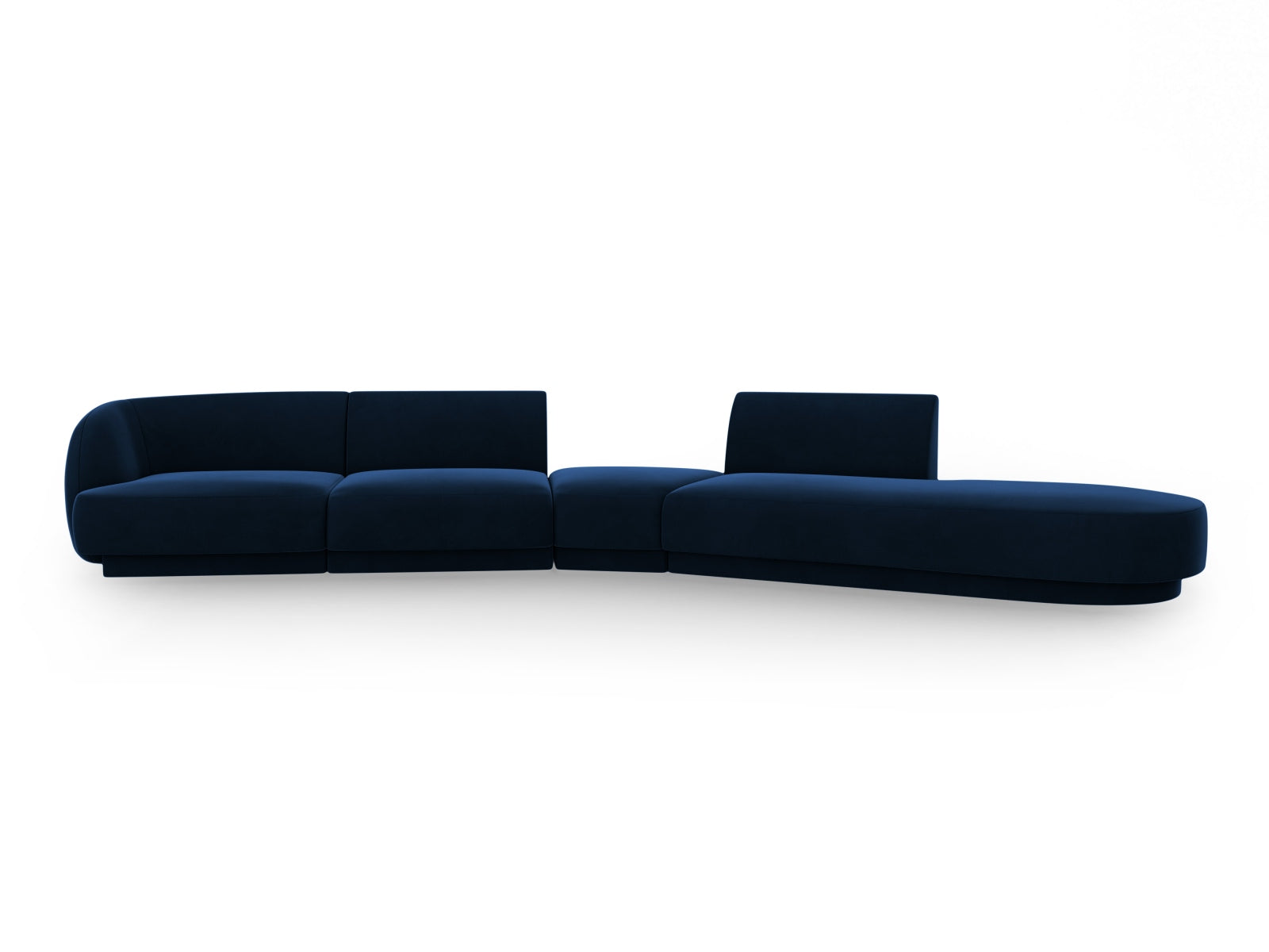 Miley Velour modulares Sofa rechts 5 Sitzer in Royal Blue präsentiert im Onlineshop von KAQTU Design AG. L-Sofa rechts ist von Micadoni