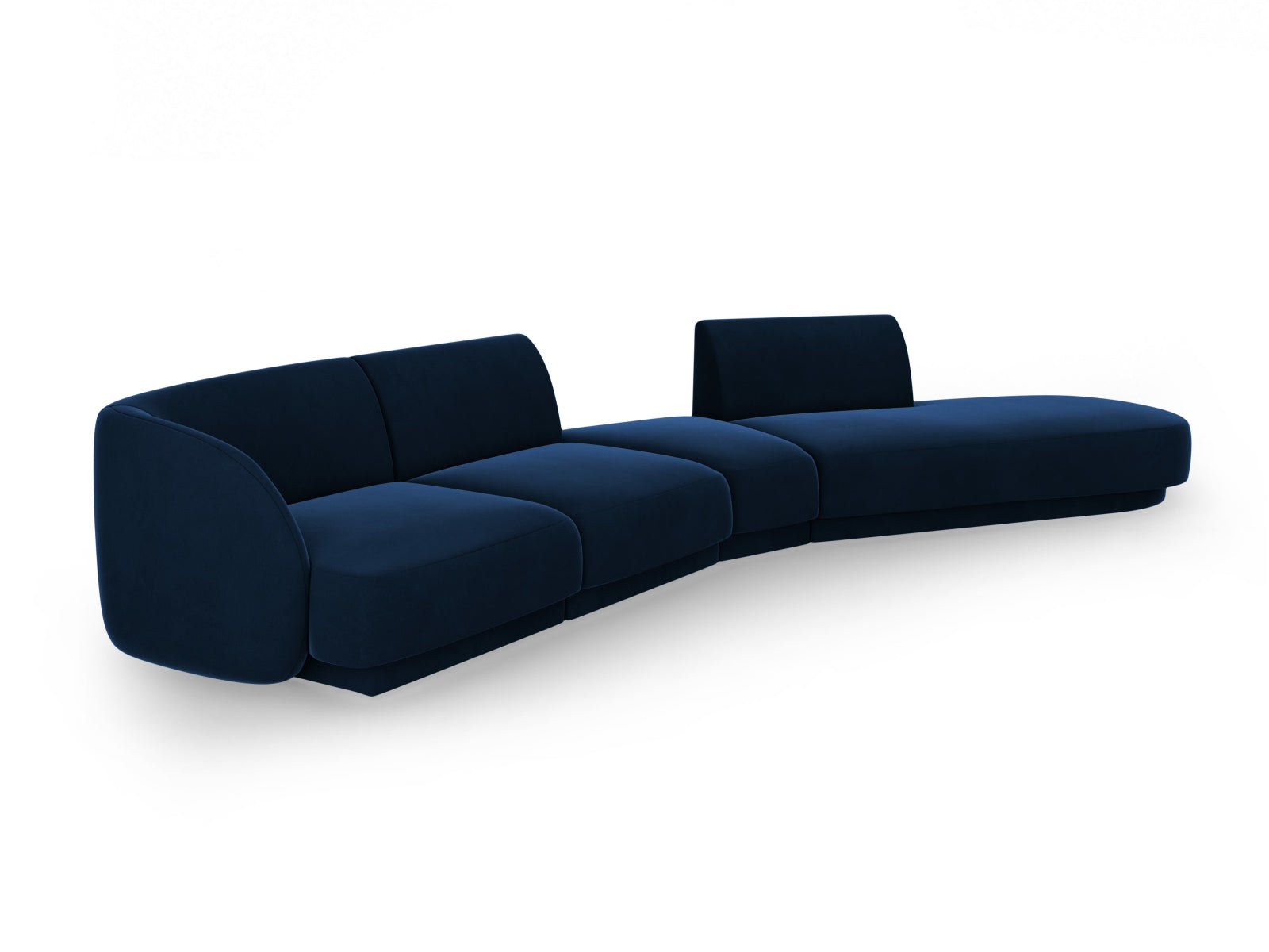 Miley Velour modulares Sofa rechts 5 Sitzer in Royal Blue präsentiert im Onlineshop von KAQTU Design AG. L-Sofa rechts ist von Micadoni