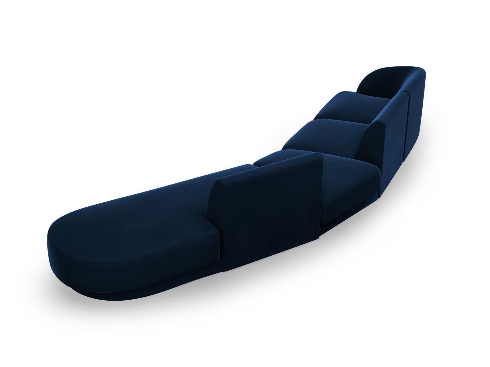 Miley Velour modulares Sofa rechts 5 Sitzer in Royal Blue präsentiert im Onlineshop von KAQTU Design AG. L-Sofa rechts ist von Micadoni