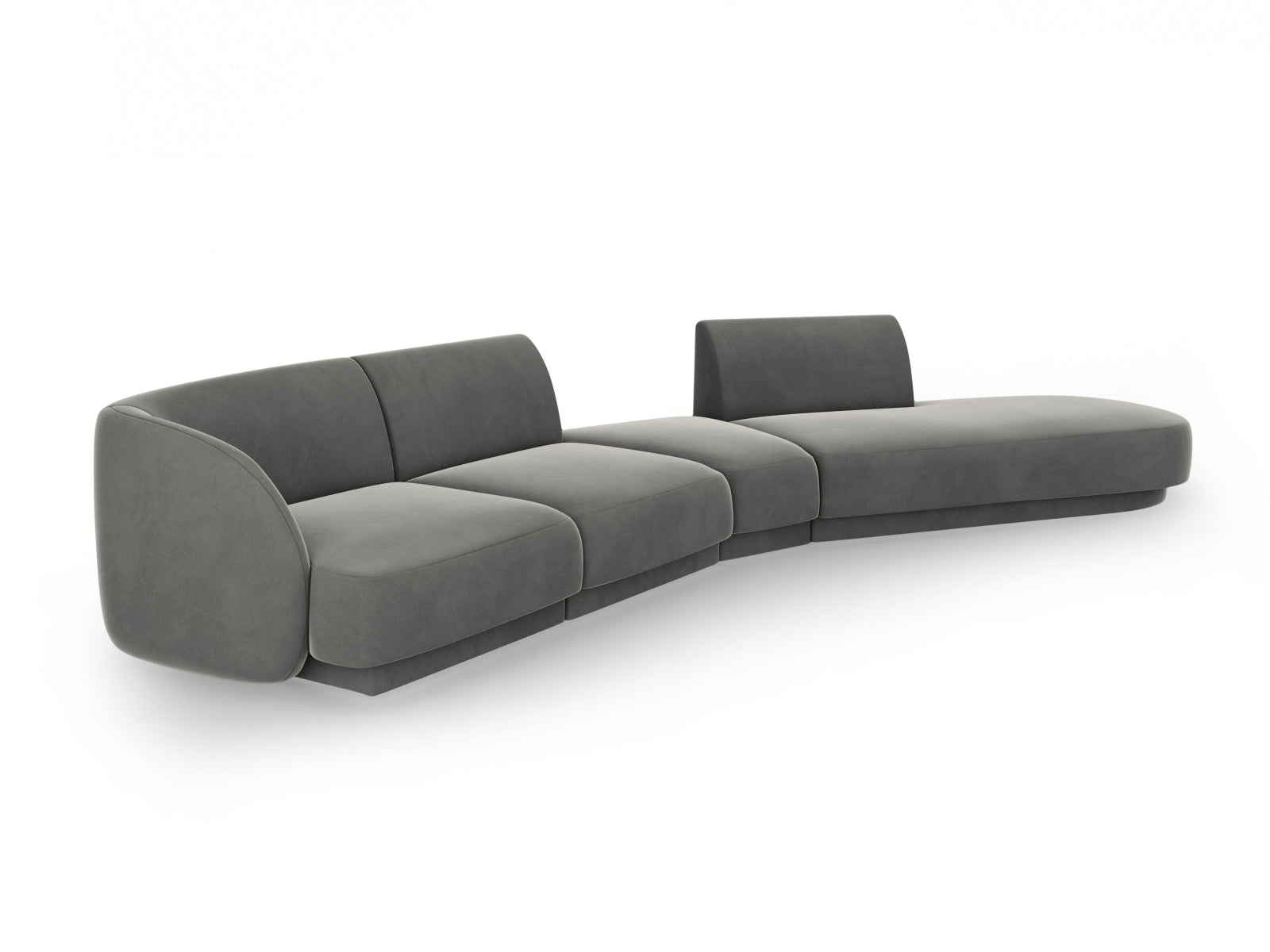 Miley Velour modulares Sofa rechts 5 Sitzer in Light Grey präsentiert im Onlineshop von KAQTU Design AG. L-Sofa rechts ist von Micadoni