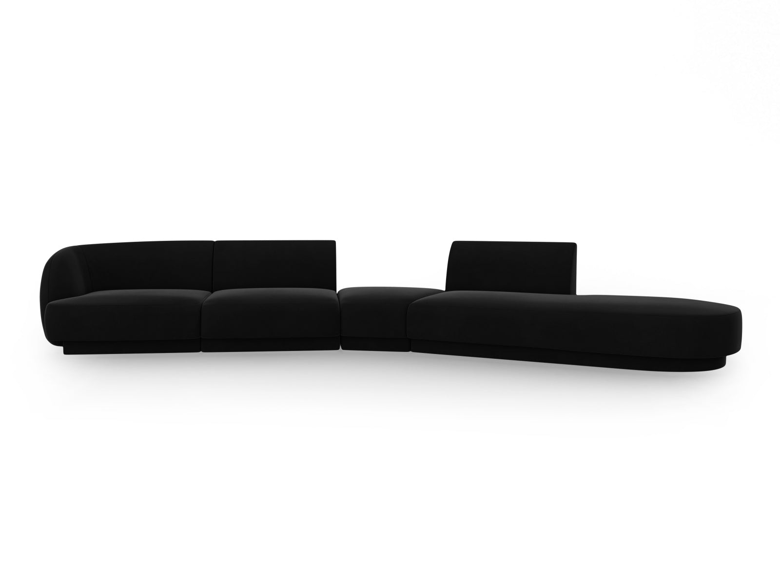 Miley Velour modulares Sofa rechts 5 Sitzer in Black präsentiert im Onlineshop von KAQTU Design AG. L-Sofa rechts ist von Micadoni