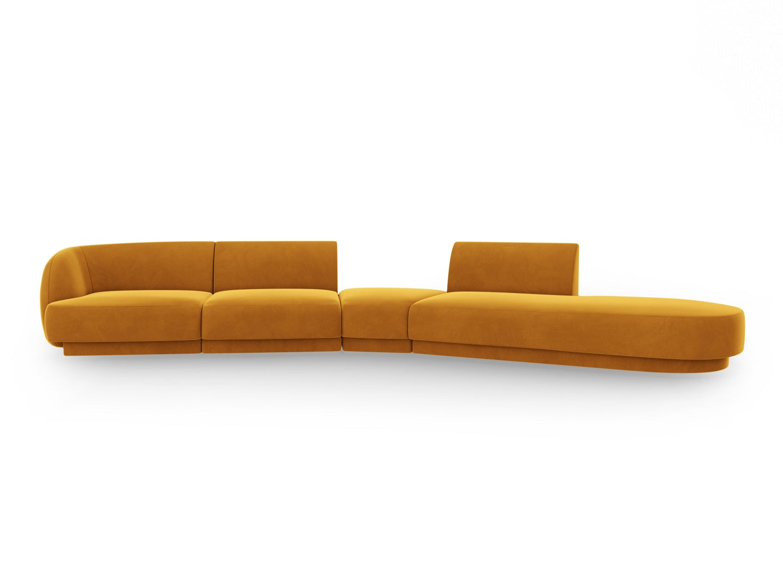 Miley Velour modulares Sofa rechts 5 Sitzer in Yellow präsentiert im Onlineshop von KAQTU Design AG. L-Sofa rechts ist von Micadoni