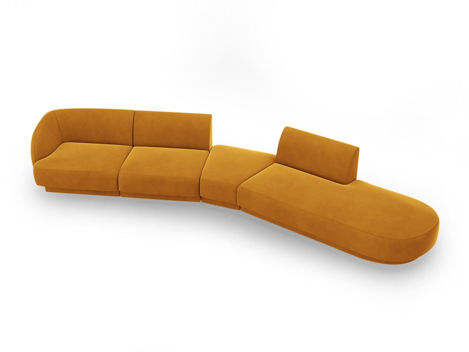 Miley Velour modulares Sofa rechts 5 Sitzer in Yellow präsentiert im Onlineshop von KAQTU Design AG. L-Sofa rechts ist von Micadoni