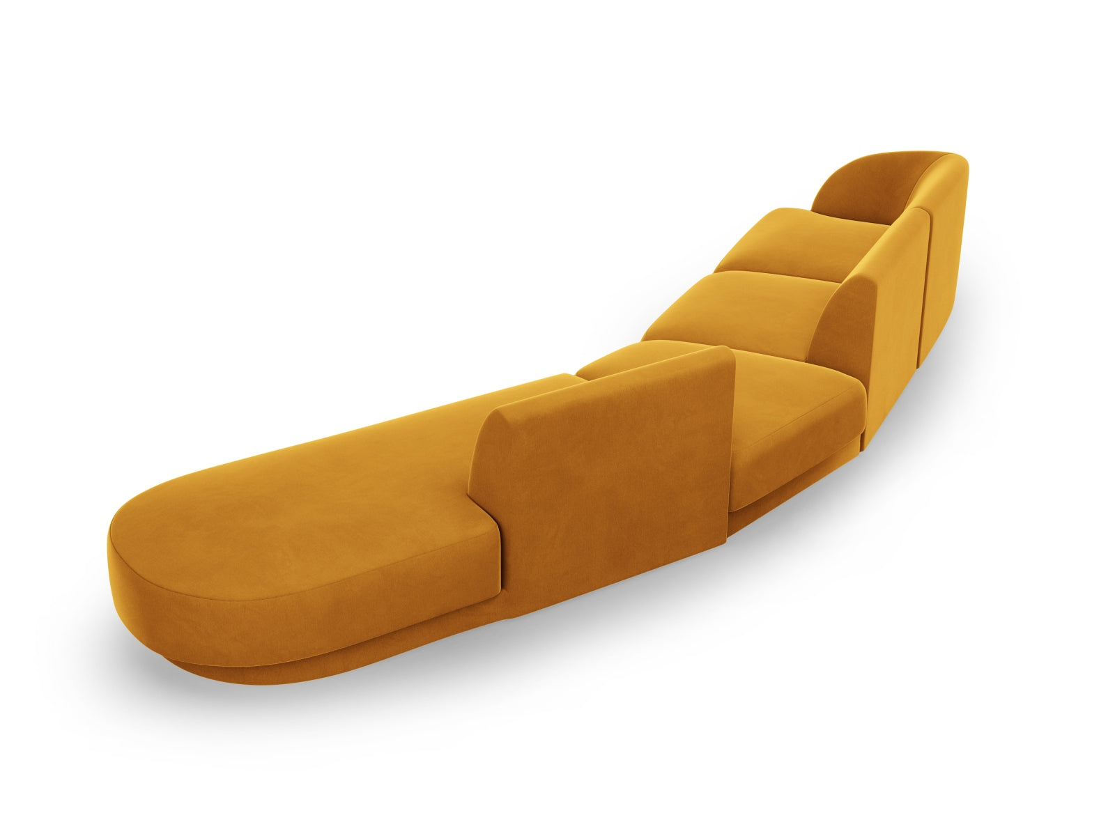 Miley Velour modulares Sofa rechts 5 Sitzer in Yellow präsentiert im Onlineshop von KAQTU Design AG. L-Sofa rechts ist von Micadoni