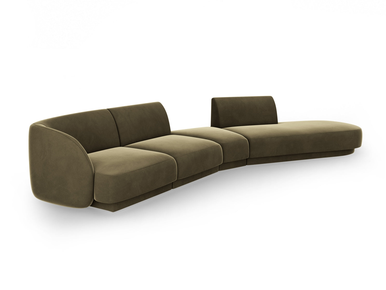 Miley Velour modulares Sofa rechts 5 Sitzer in Green präsentiert im Onlineshop von KAQTU Design AG. L-Sofa rechts ist von Micadoni
