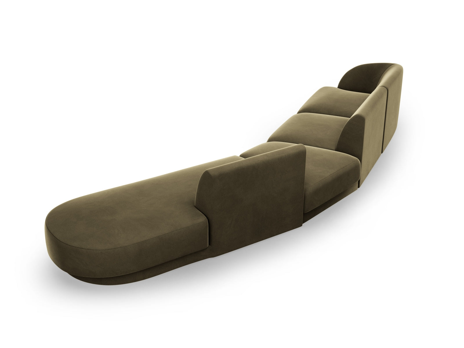 Miley Velour modulares Sofa rechts 5 Sitzer in Green präsentiert im Onlineshop von KAQTU Design AG. L-Sofa rechts ist von Micadoni