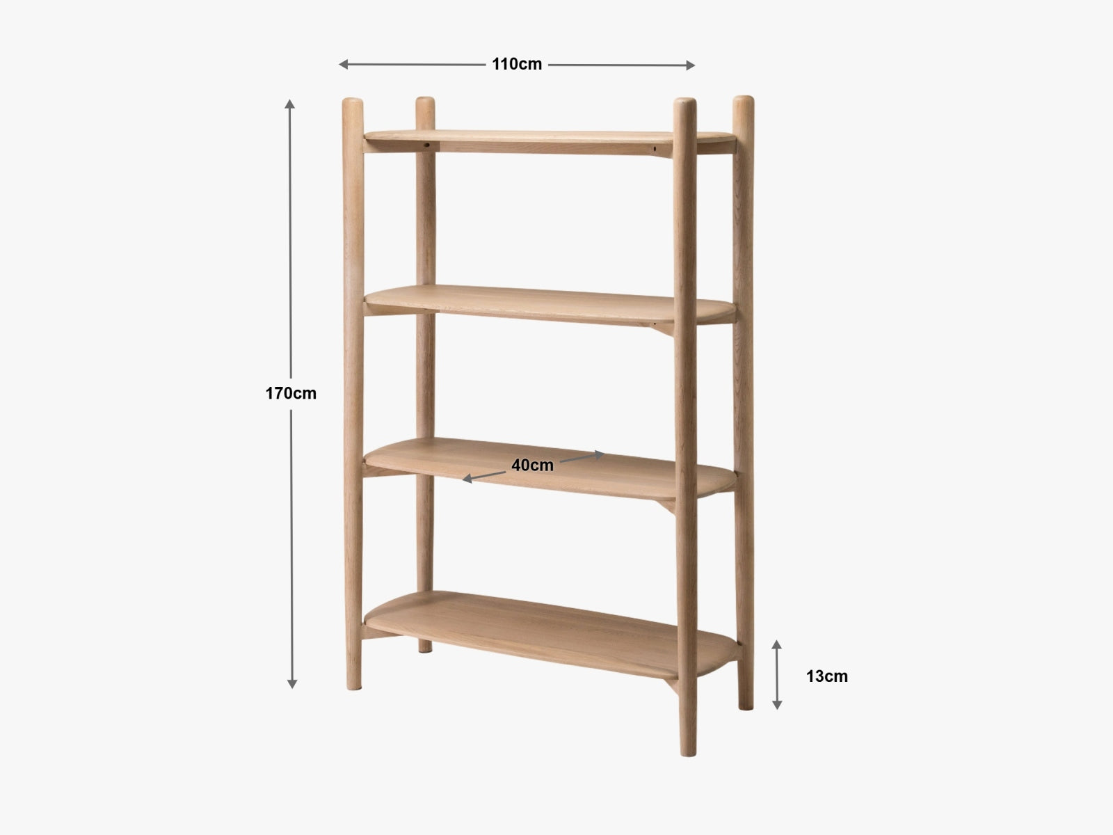 Bücherregal Aires, 110x40x170 in  präsentiert im Onlineshop von KAQTU Design AG. Bücherregal ist von Micadoni