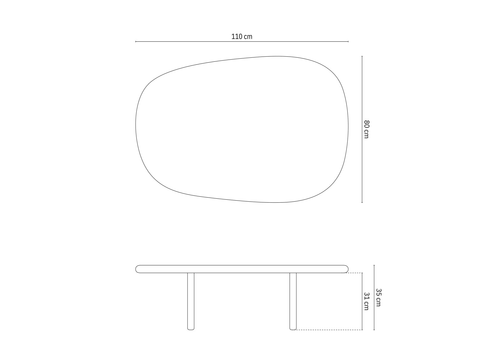 Kaffeetisch Talaia 4 Sitze, 110x80 in  präsentiert im Onlineshop von KAQTU Design AG. Couchtisch ist von Micadoni