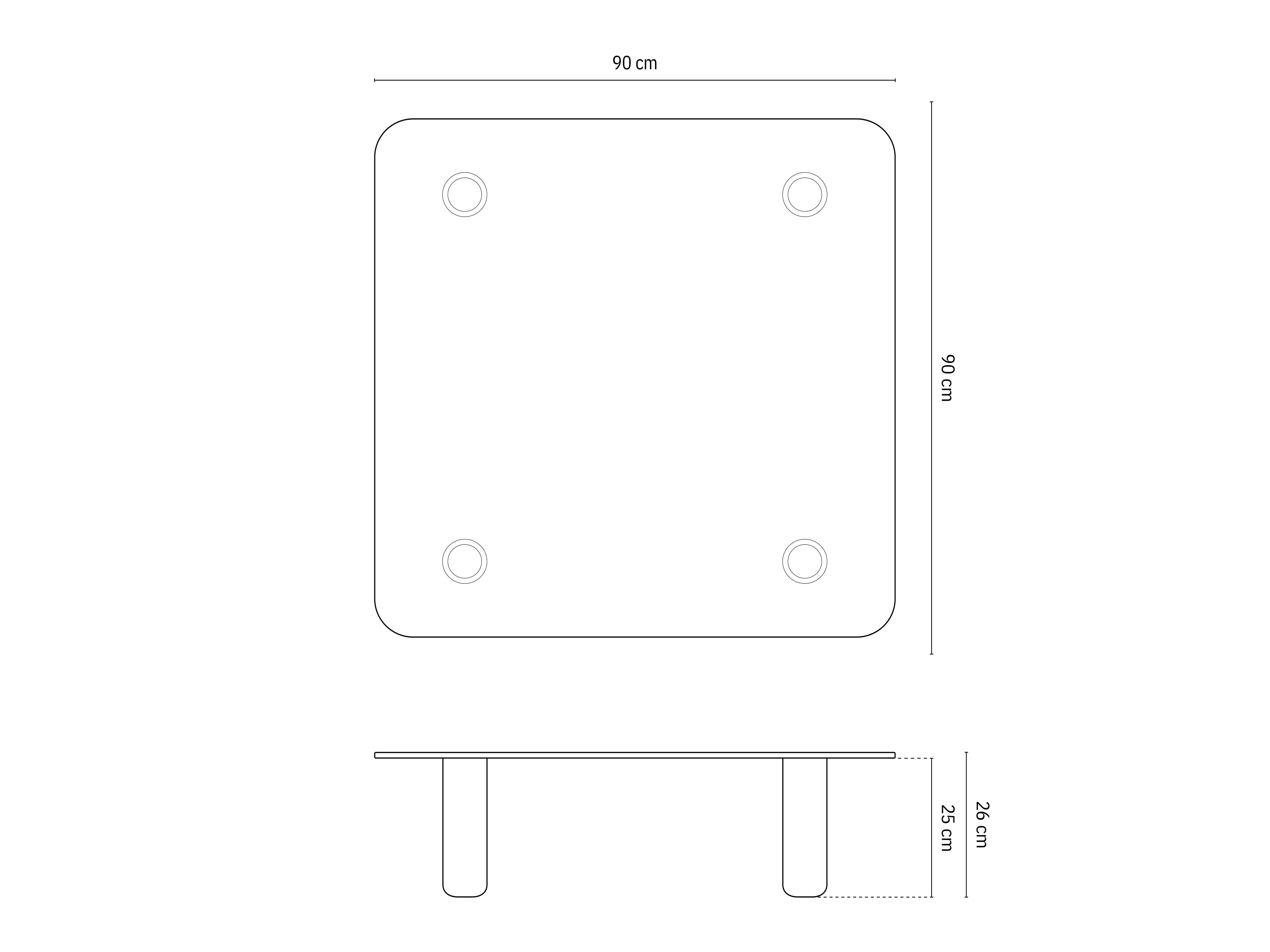 Eleganter Kaffeetisch Moscarte in klarem Glas, 90x90 cm, ideal für stilvolle Wohnräume und moderne Einrichtungsideen.