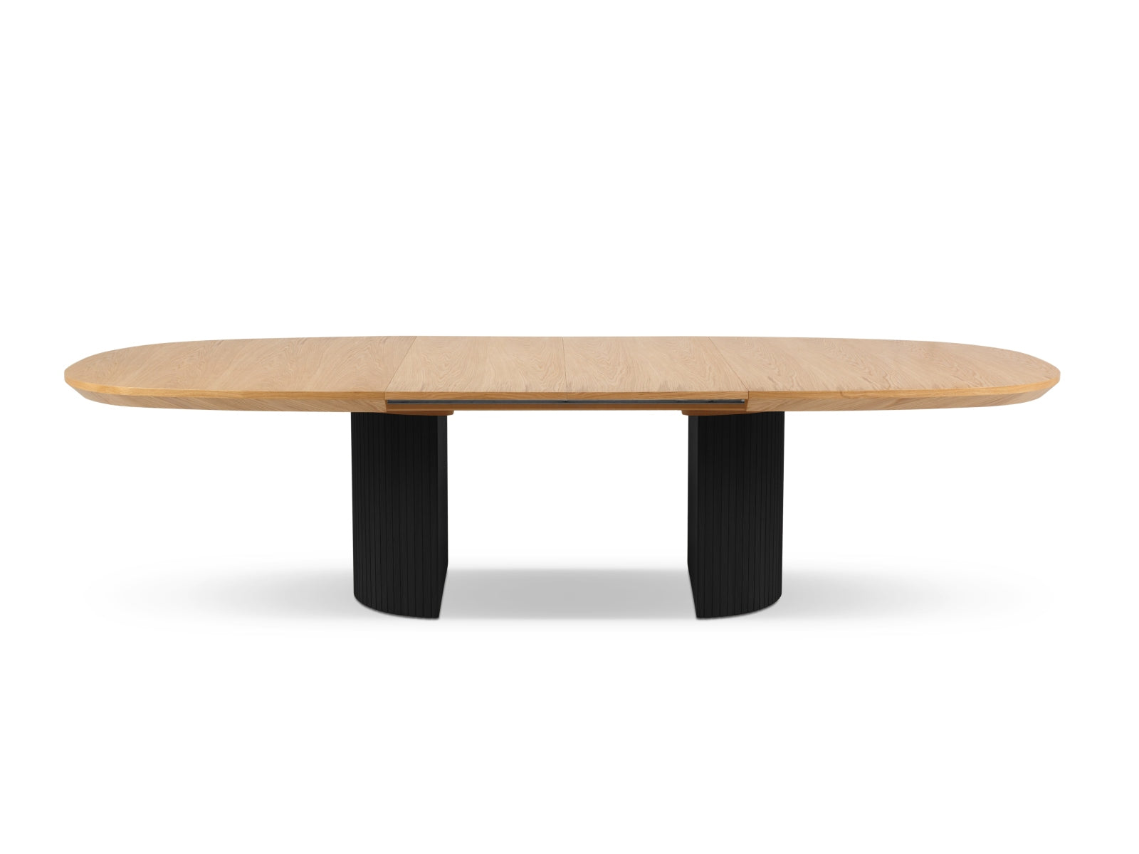 Eleganter, ausziehbarer Esstisch "Nicole" in schwarzer Eiche, ideal für 6 Personen, kombiniert Stil und Funktionalität für jedes Zuhause.