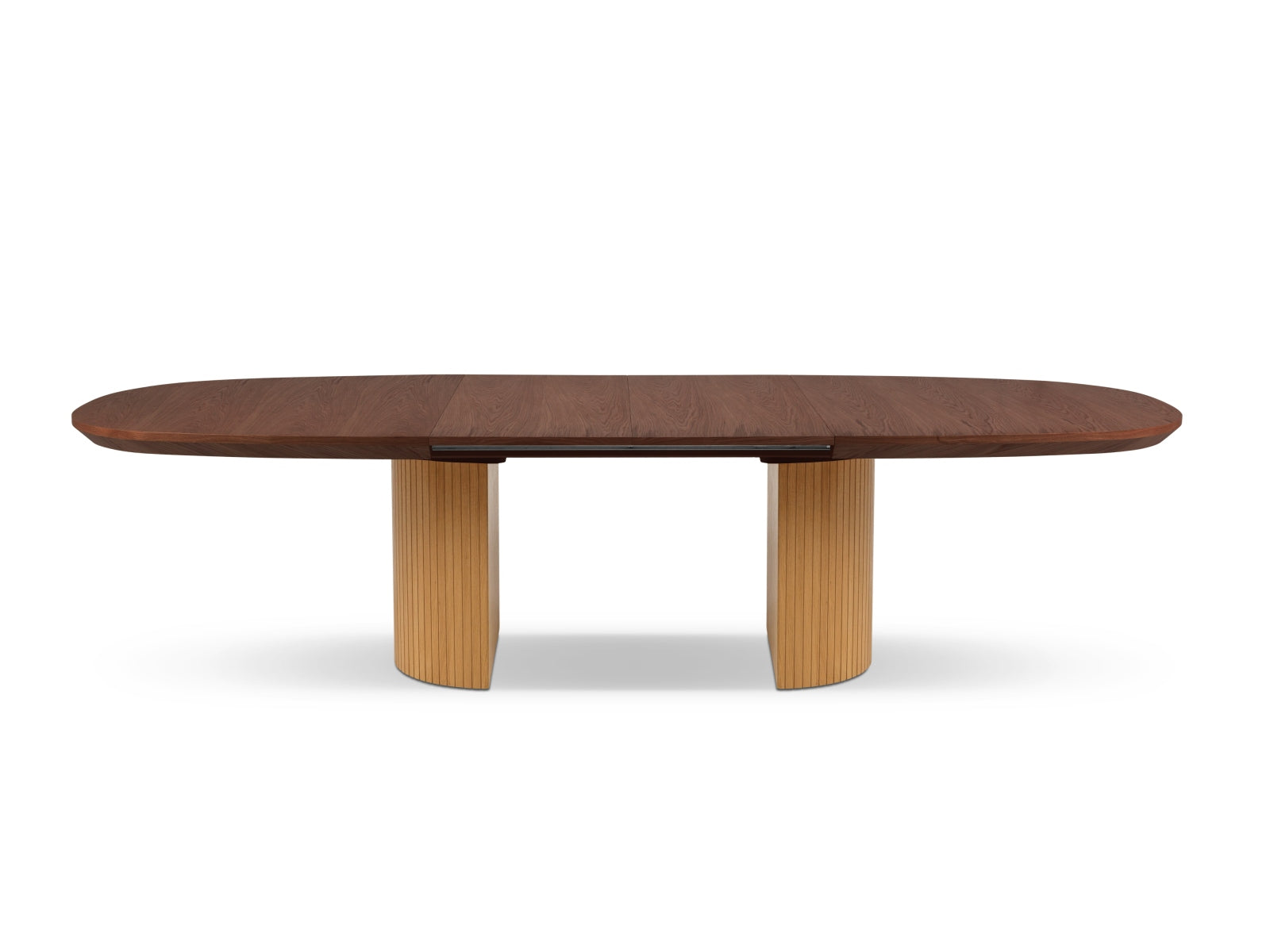 Eleganter, ausziehbarer Tisch "Sally" für bis zu 14 Personen in stilvollem Schwarz-Wood, perfekt für große Familienessen und festliche Anlässe.